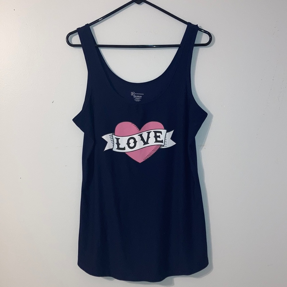 Love Heart Graphic Tank Top Size 3X